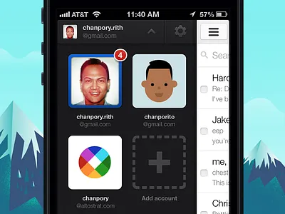 Gmail 2.0 Multi-login gmail google ios iphone retina