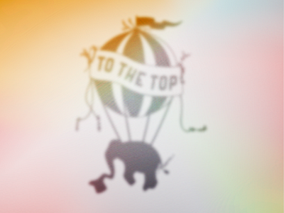 To The Top balloon brand design elephant fun hand drawn hot air balloon logo shadow sketch