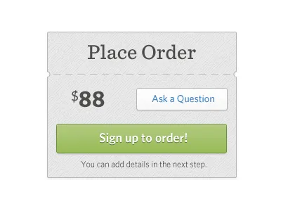 idea button cart green order price tag web