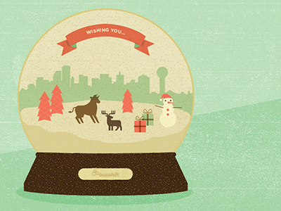 Holiday Card - WIP card dallas holiday mint snowglobe texas