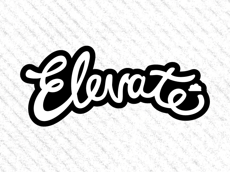 Elevate Script cldy cloudy clothing elevate sticker