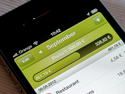 Primabanka budget green iphone app light progress bar ui