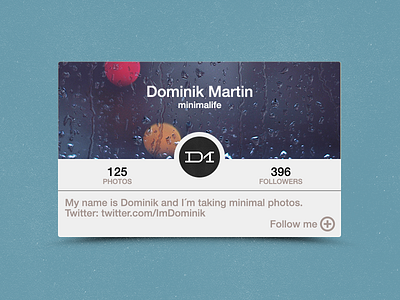 Instawidget blur bokeh clean dribbble helvetica icon instagram interface rebound simple ui user interface