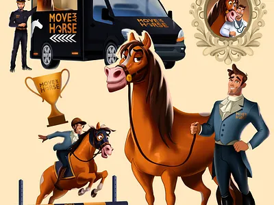 a small journey of arabian horse illustration 2d 2d background game game design ill illustration