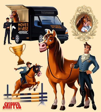 a small journey of arabian horse illustration 2d 2d background game game design ill illustration