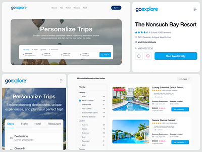 Travel website UI/UX design | Listing | Responsive | design interface product service startup ui ux web