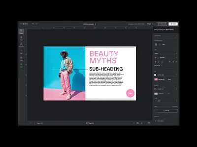 Effortless Design Platform ✱ DragNDrop brandingtools clean dark darkmode design designplatform designtool desktop flatandmodern graphic design interface marketing platform product tool ui uiux ux web webdesign
