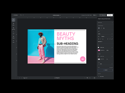 Effortless Design Platform ✱ DragNDrop brandingtools clean dark darkmode design designplatform designtool desktop flatandmodern graphic design interface marketing platform product tool ui uiux ux web webdesign