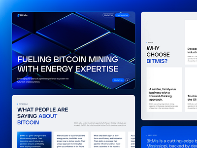 Bitmis • Landing Design blue corporate crypto framer gradient landing page minimalist tech ui web design web3 website