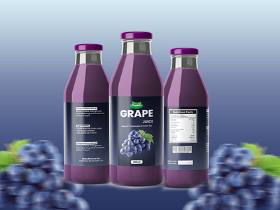 Grape Juice Fruit Drinks Bottle Label Design graphic design product packeging