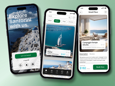 Travel App - UI/UX Design 3d adventure animation app application beach branding design figma graphic design green journey logo mobile motion graphics travel ui uiux ux website