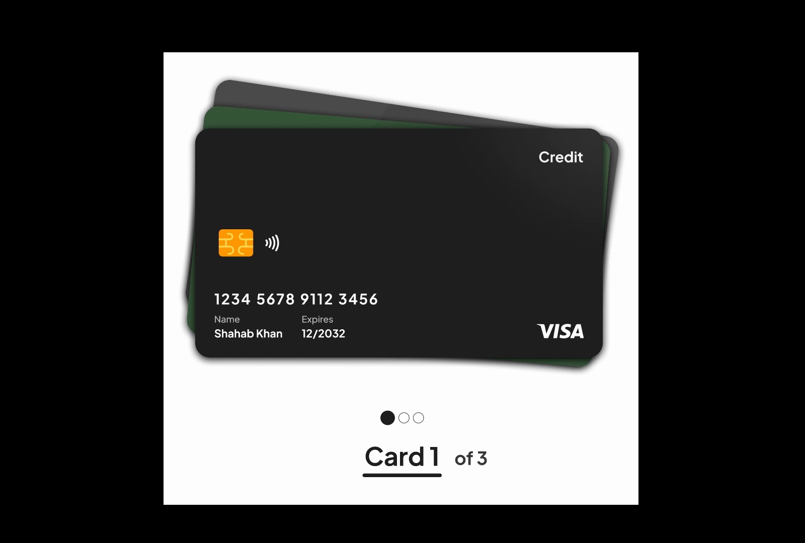 UI Challenge: A simple credit card carousel by Shahab on Dribbble