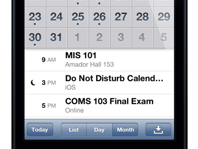 Do Not Disturb Calendar Integration Concept apple calendar concept do not disturb ios ios 6 ipad iphone ipod ipod touch