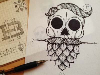 Bone House Home Brew beer illustration