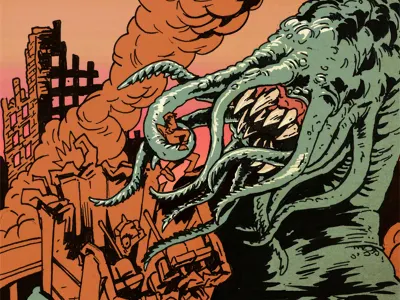 Octo-Face with Color illustration monster