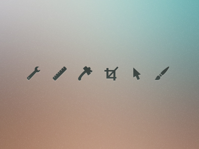 Tool icons axe brush crop cursor icons mouse paintbrush ruler tool wrench