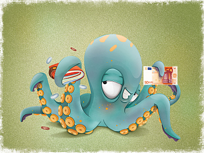 Octopus character design e learning illustration mascot octopus