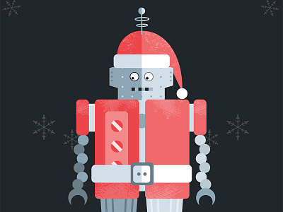 Christmas Robot boy card character christmas gray illustration red robot texture vector