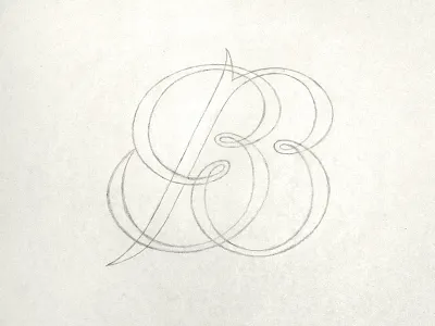 BB monogram (sketch) bb brewery coffee made me do it hand drawn monogram script simon ålander typography