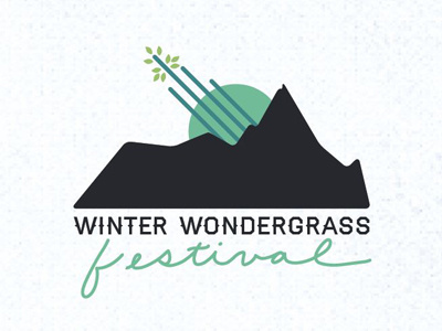 WinterWonderGrass Festival banjo bluegrass colorado event festival gore grass hand drawn type identity logo mountain range mountains music snow vail valley winter