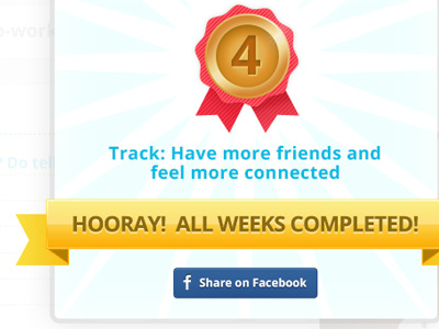 Completed Activity Modal award facebook freshthrills medal modal overlay ribbon share