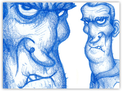 Rick The Thug character design drawing goon mobster sketch thug