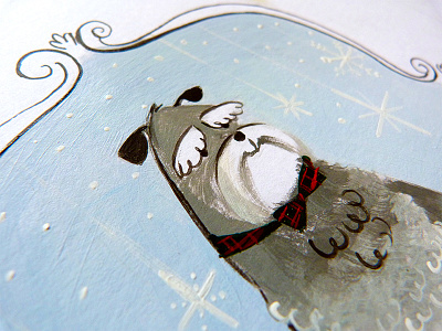 All Dressed Up card christmas dog drawing hand hand drawn miniature schnauzer pencil schnauzer