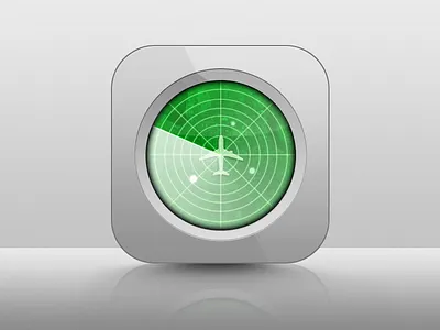 Mobile Radar App Icon Rebound glossy green icon interface radar ui ux war