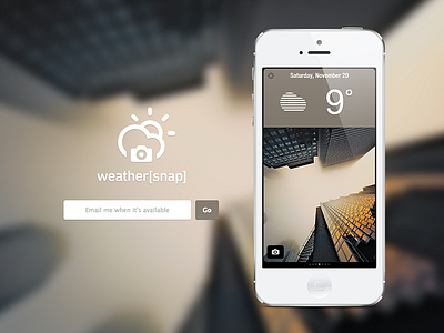 Landing Page app application clean climacons coming soon design icons interface ios iphone iphone 5 landing page photo photography sign up toronto ui ux weather weather snap weather[snap] weathersnap web