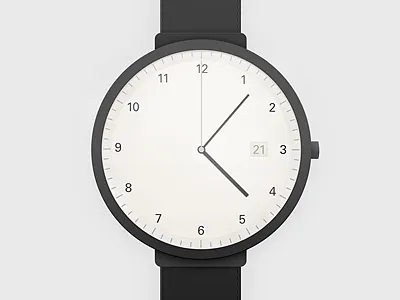 Black Watch clock illustration watch