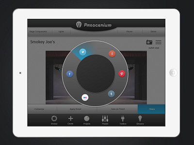 Proscenium- Share app light board lighting tablet theater ui