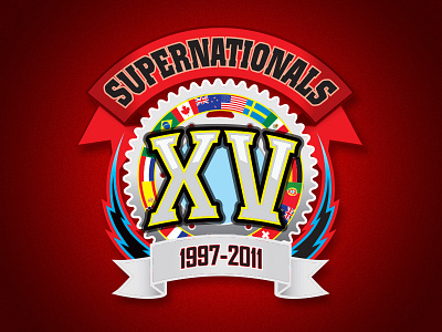 SuperNationals XV Logo flags illustration international logo racing