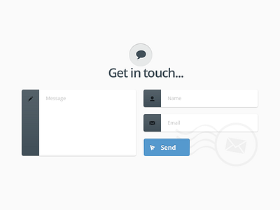 Contact blue contact form mail name pen plane portfolio send speech stamp