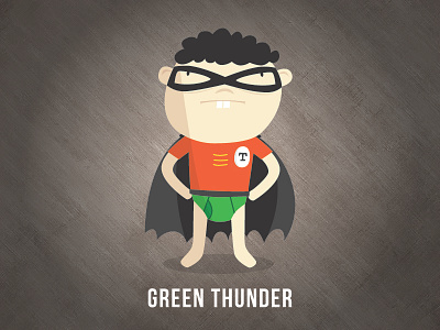 Green Thunder illustration super hero waui design