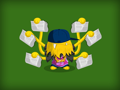 Alien Newspaper Boy alien boy character design characters hip hop newspaper