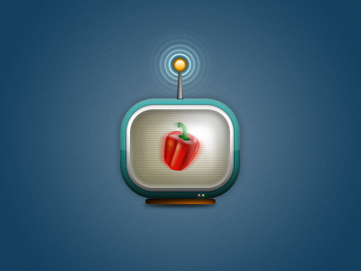 The Taste Tube antenna red pepper retro tv