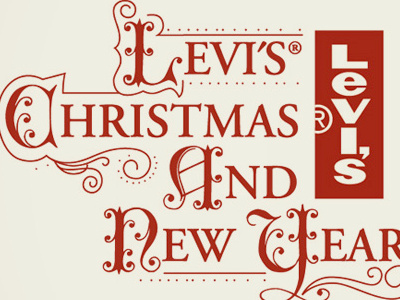 Levis Christmas and New Year christmas lettering levis logotype