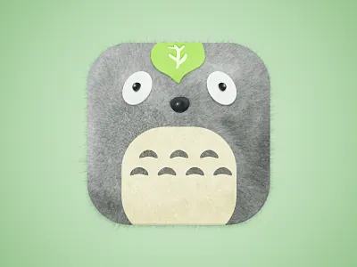 Totoro Dribbble furry icon leave totoro toy