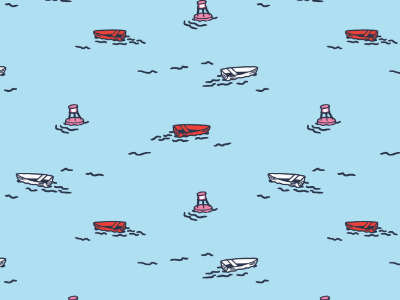 Boats fabric design illustration pattern textile design