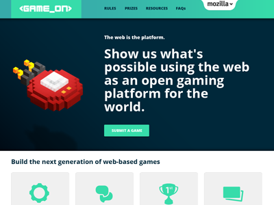 Game On Landing Page design ui web