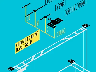 Exploded Isometric View of Denver Airport adobe illustrator airport denver international airport isometric map technical drawing