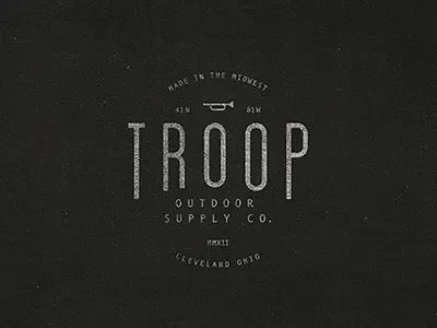 Troop 1 branding design logo typography
