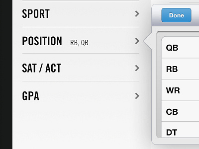 Filter results popover ios ipad