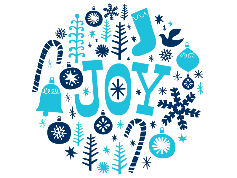 Joy christmas holidays illustration