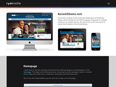 Portfolio Project Page design obama portfolio