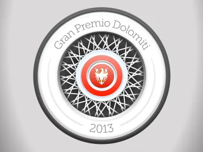 Gran Premio Dolomiti Logo clean oldtimer vector wheel