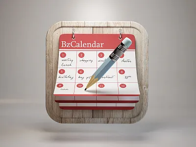 BzCalendar 3d app design icon ios photoshop webshocker