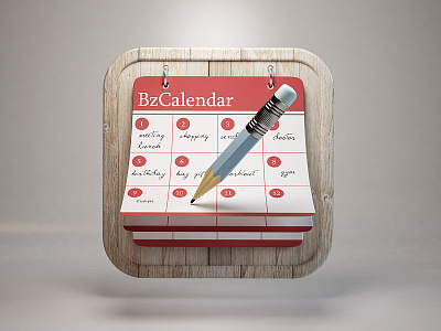 BzCalendar 3d app design icon ios photoshop webshocker