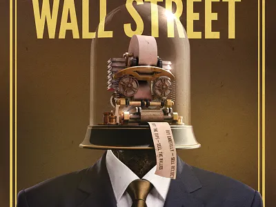Wit & Wisdom of Wallstreet 3d book cover cinema 4d illustration wallstreet