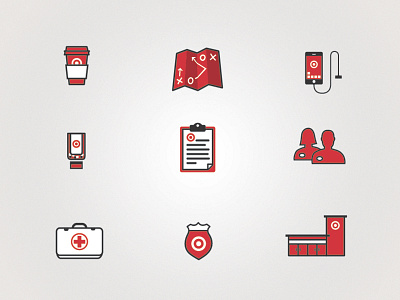 Target Icons building coffee first aid hr iphone logistics pharmacy safety security technology